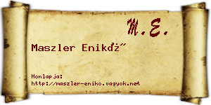 Maszler Enikő névjegykártya